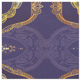 Navy Blue en of Violet met Gold Mandalas Stof