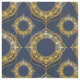 Navy Blue en of Violet met Gold Mandalas Stof