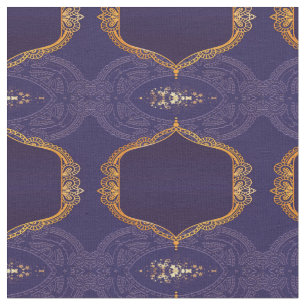 Navy Blue en of Violet met Gold Mandalas Stof