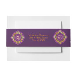 Navy Blue en of Violet met Gold Mandalas Uitnodigingen Wikkel