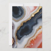 Navy Blue en Oranje Agaat Modern Wedding Kaart (Achterkant)