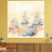 Navy Blue en Oranje landschap buitenshuis Canvas Afdruk (Insitu (Woonkamer))