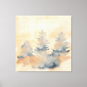 Navy Blue en Oranje landschap buitenshuis Canvas Afdruk