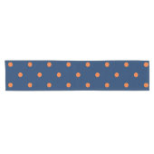Navy Blue en Oranje Polka Dots Pattern Korte Tafelloper (Horizontaal)