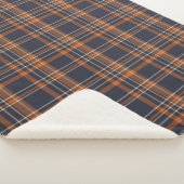 Navy Blue en Oranje Pset Sherpa Deken (3/4)