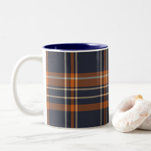 Navy Blue en Oranje Pset Tweekleurige Koffiemok