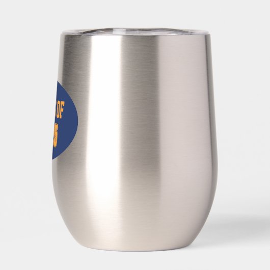 Navy Blue en Oranje School Kleuren Class Jaar (Achterkant)