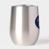 Navy Blue en Oranje School Kleuren Class Jaar (Voorkant)