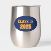 Navy Blue en Oranje School Kleuren Class Jaar (Links)