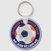 Navy Blue en Oranje ⚽ Sleutelhanger (Voorkant)