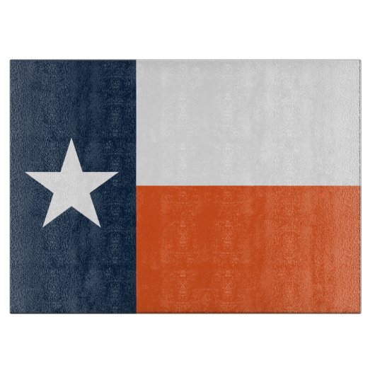 Navy Blue en Oranje Texas Flag Snijplank (Voorkant)
