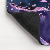 Navy Blue en Paars Glitter Ocean Agate Muismat (Hoek)