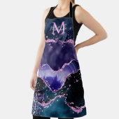 Navy Blue en Paars Glitter Ocean Agate Schort (Insitu)