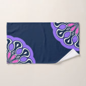 Navy Blue en Paarse Abstracte Modern Mandala Bad Handdoek (Handdoek)