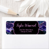 Navy Blue en Paarse Ocean Agaat Etiket (Insitu)