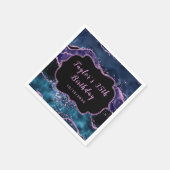 Navy Blue en Paarse Ocean Agaat Verjaardag Servet (Hoek)