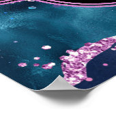 Navy Blue en Paarse Ocean Agaat Verjaardag Welkom Poster (Hoek)