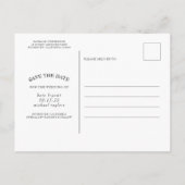 Navy Blue en perzik bloemen opslaan van de datum f Aankondigingskaart (Achterkant)