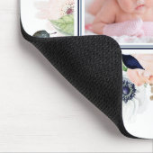 Navy Blue en Pink Floral met uw foto Muismat (Hoek)