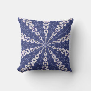 Navy Blue en Pink Mitochondria Kaleidoscoop Kussen