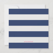 Navy Blue en Pink Monogram Weddenschap Kaart (Achterkant)