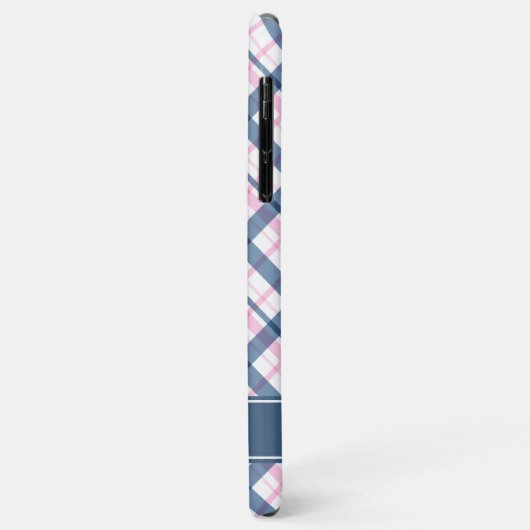 Navy Blue en PInk Pset Pattern Case-Mate iPhone Case (Achterkant/links)