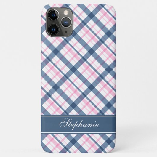 Navy Blue en PInk Pset Pattern Case-Mate iPhone Case (Achterkant)