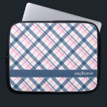 Navy Blue en PInk Pset Pattern Laptop Sleeve<br><div class="desc">.</div>