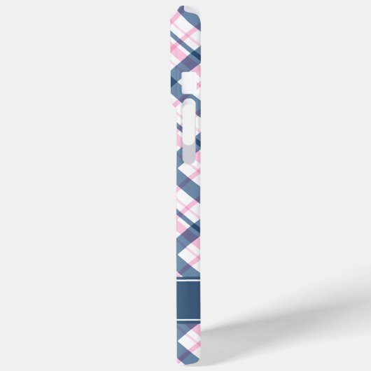 Navy Blue en Plaid Patroon Case-Mate iPhone Case (Achterkant / Links)