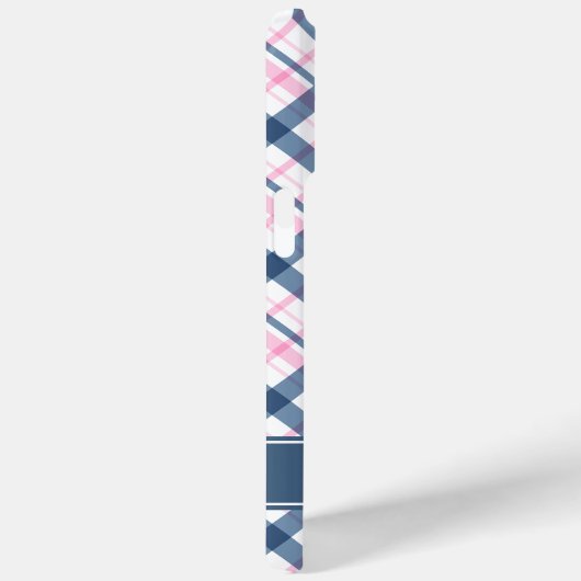 Navy Blue en Plaid Patroon Case-Mate iPhone Case (Achterkant / Rechts)