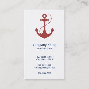 Navy Blue en Red Anchor Visitekaartje