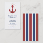 Navy Blue en Red Anchor Visitekaartje (Voorkant / Achterkant)