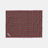 Navy Blue en Red Foster Clan Tartan Monogram Fleece Deken (Voorkant (Horizontaal))
