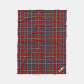 Navy Blue en Red Foster Clan Tartan Monogram Fleece Deken (Voorkant)