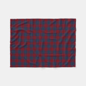 Navy Blue en Red Plaid Robinson Tartan Fleece Deken (Voorkant (Horizontaal))