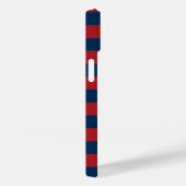 Navy Blue en Red Rugby Stripes met aangepaste naam Case-Mate iPhone Case (Achterkant / Rechts)