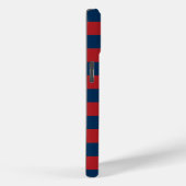 Navy Blue en Red Rugby Stripes met aangepaste naam Case-Mate iPhone Case (Achterkant / Rechts)