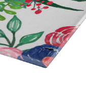 Navy Blue en Red waterverf boho chic Flowers Snijplank (Hoek)