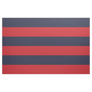 Navy Blue en Red Wide Stripes op grote schaal Stof