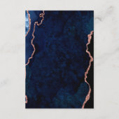 Navy blue en roos gold bruiloft informatiekaartje (Achterkant)