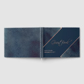 Navy Blue en Roos Gold Custom Guest Book Gastenboek (Volledig)