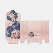 Navy Blue en Roos Gold Floral Vrijgezellenfeest Bedankdoosjes (Uitgevouwen)