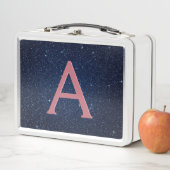 Navy Blue en Roos Gold Sparkle Glitter Monogram (In situ)