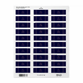 Navy Blue en Roos Gold Textured Polka Dot Pattern Etiket (Full Sheet)