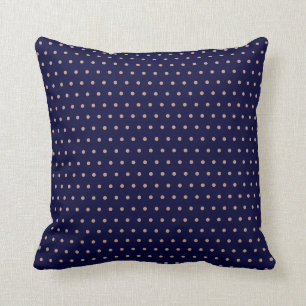 Navy Blue en Roos Gold Textured Polka Dot Pattern Kussen