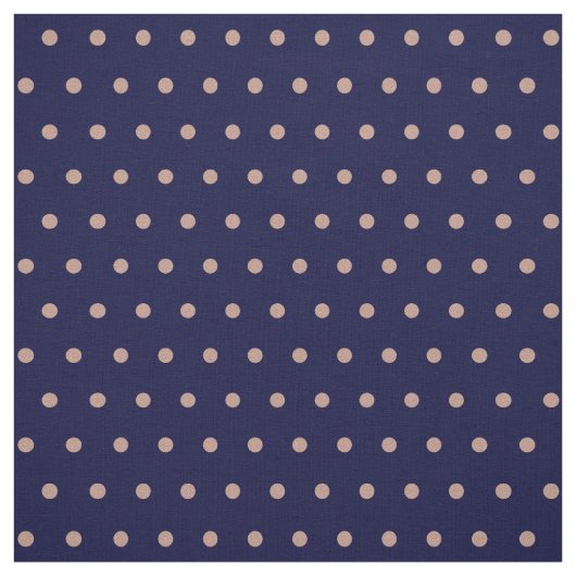 Navy Blue en Roos Gold Textured Polka Dot Pattern Stof (Swatch)