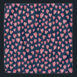 Navy Blue en Roze Heart Bandana<br><div class="desc">Waterverf Roze ontwerp van het hart op een donkerblauwe achtergrond. Andere beschikbare kleuren. Neem contact met mij op voor aanpassingen en speciale verzoeken. c) Zoe Chapman Design</div>