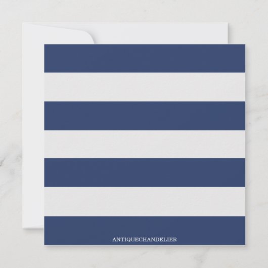 Navy Blue en roze monogram opslaan op datum Save The Date (Achterkant)