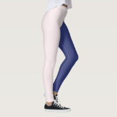 Navy Blue en roze verticale kleurenblokken Leggings (Rechts)