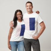Navy Blue en roze verticale kleurenblokken T-shirt (Unisex)